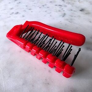Vtg Cricket Folding Small Red Vent Brush Teasing Styling Hair Tool Cherry